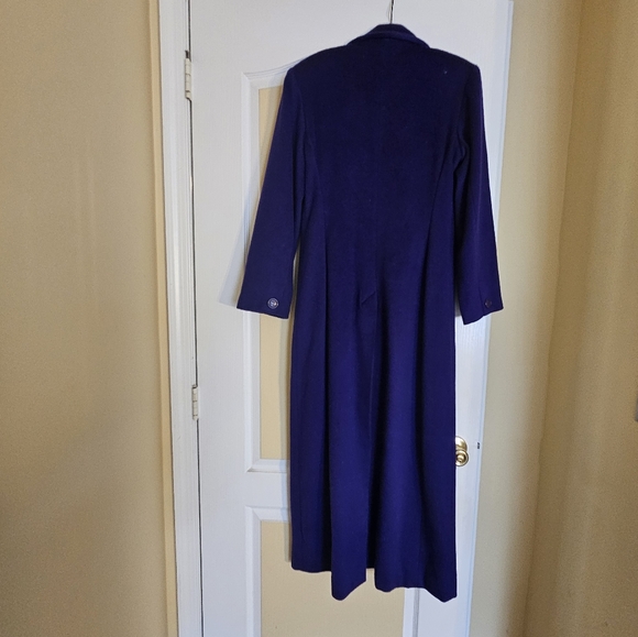 Full length purple wool coat - Picture 4 of 8